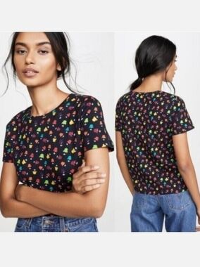 NWT Alice+Olivia Rylyn Rainbow Staceface Printed Crewneck Top Size Medium